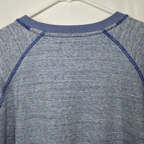 Adidas Trefoil Crew Neck Sweatshirt Womens Size Medium Blue Heathered Terry - Picture 12 of 13